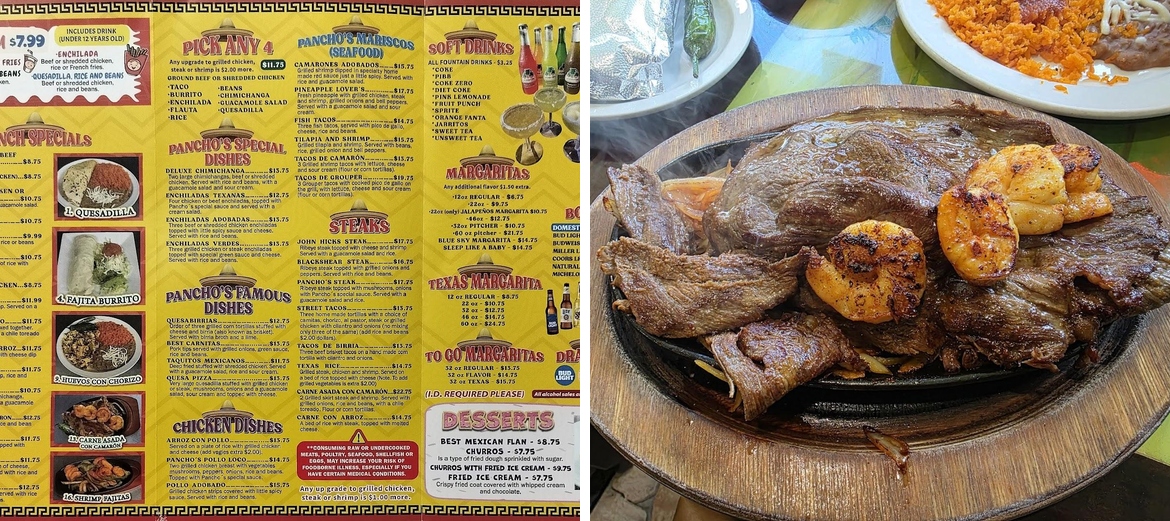 Pancho's Cantina & Grill Menu