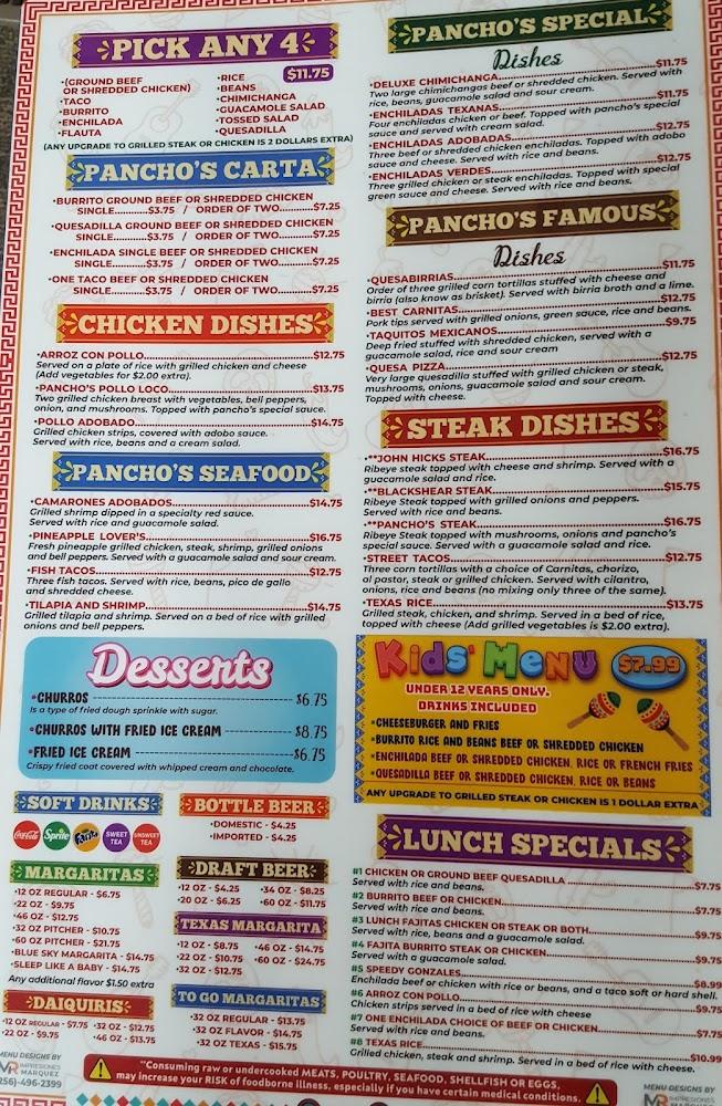Pancho's Cantina & Grill Menu image 4